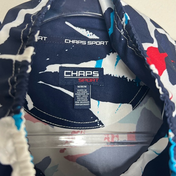 CHAPS sport - activewear/windbreaker jacket. Mock neck. Zip up. Red/white/blue. - Picture 6 of 9